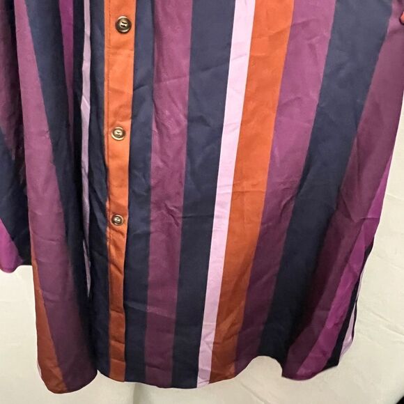 BloomChic Black and Purple Striped Midi Dress - Picture 6 of 6